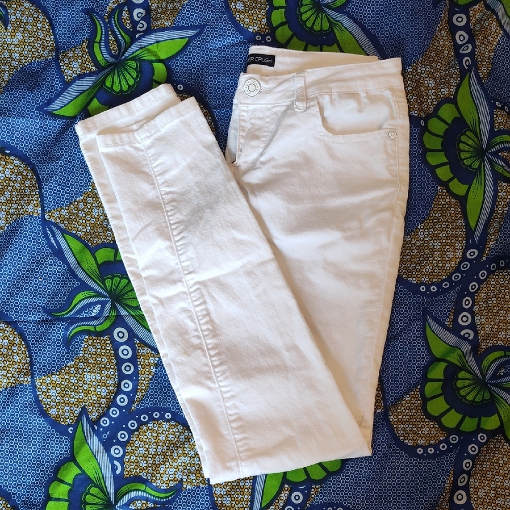 🤍 White Silver Crush Skinny Jeans Size 7/8